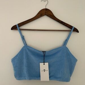 7 for All Mankind Blue Sleeveless Cropped Top Size Medium